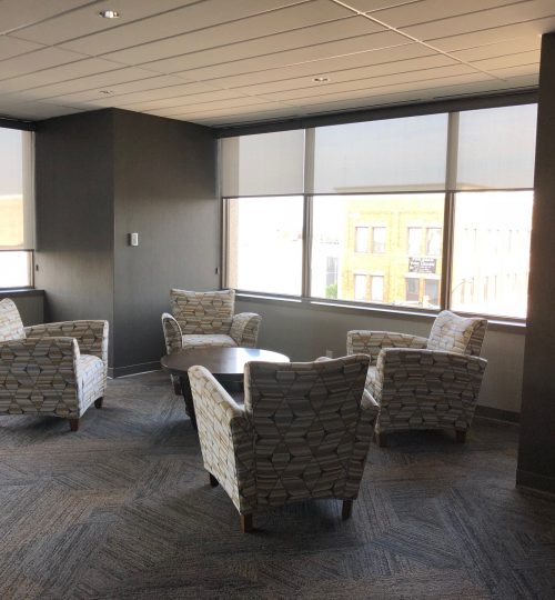 First Merchants Bank Corporate Office - Muncie, Indiana - Project Type:  Board Room Remodel. - Tasks:  Select and specify interior finishes and furniture.  Coordinate orders and deliveries.