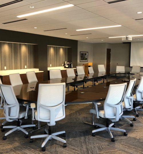 First Merchants Bank Corporate Office - Muncie, Indiana - Project Type:  Board Room Remodel. - Tasks:  Select and specify interior finishes and furniture.  Coordinate orders and deliveries.